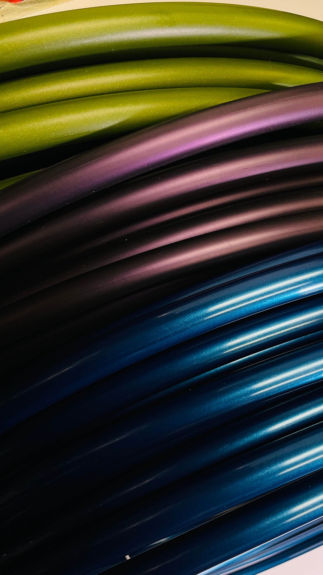Olive branch, Enchantress, Deep sea gloss hoop tubing