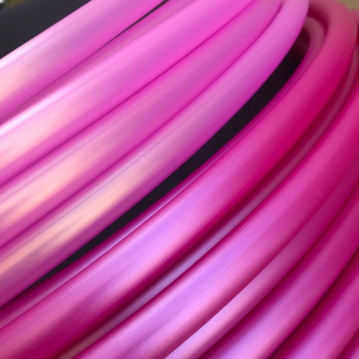 Rose gold pale pink hoop pipe stacked on rubbelite dark pink tubing