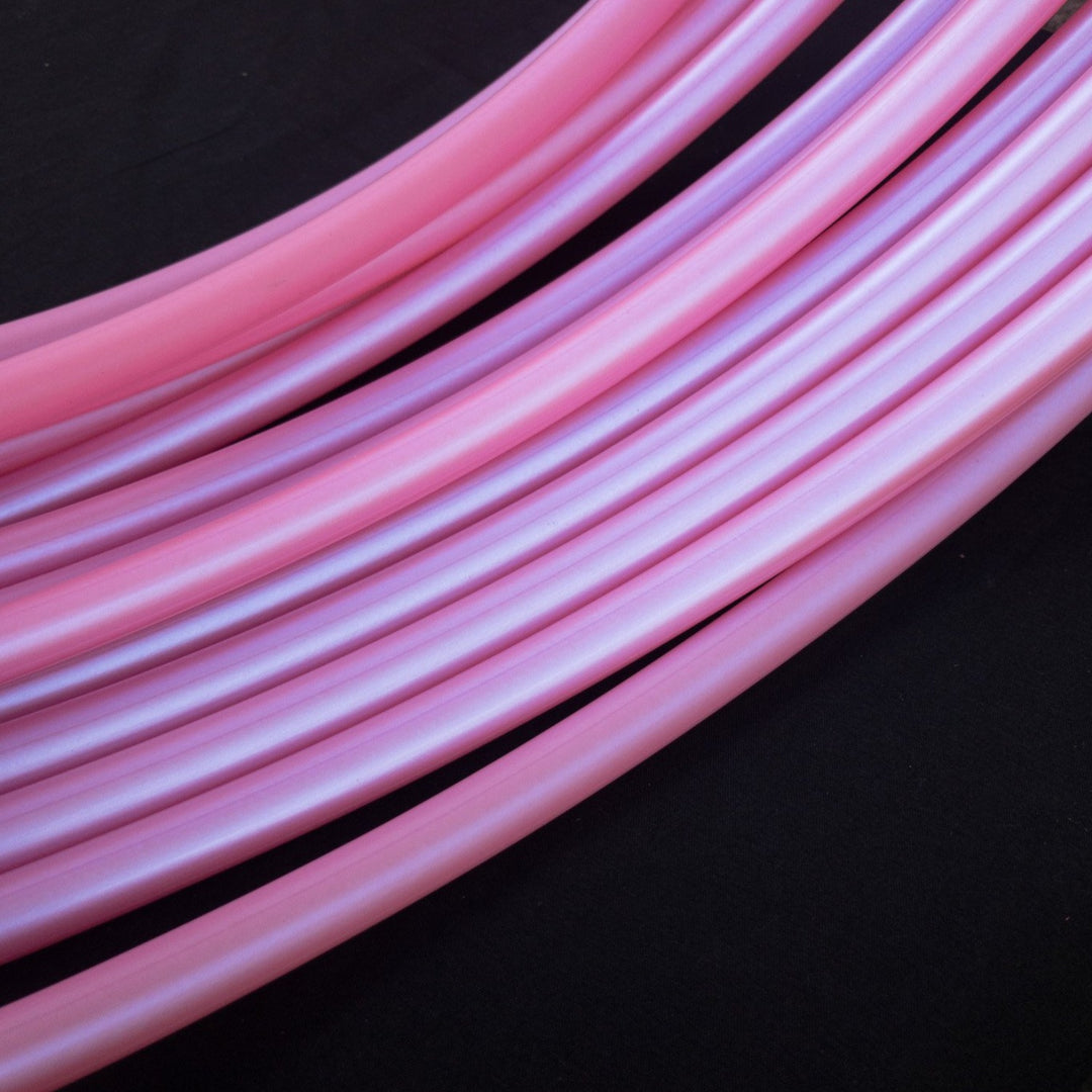 Watermelon Sugar polypro hoop tubing for making adult hula hoops. Sugar barbie pink