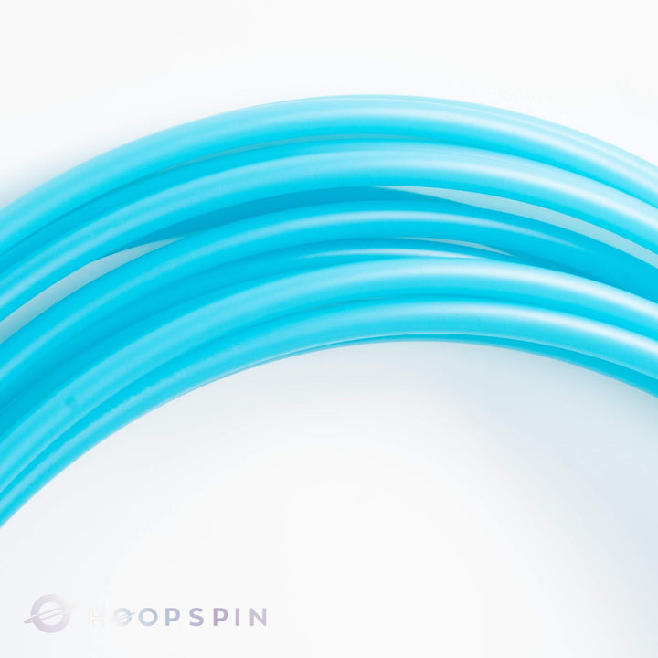 Aqua seaglass, pale blue hula hoop on white background