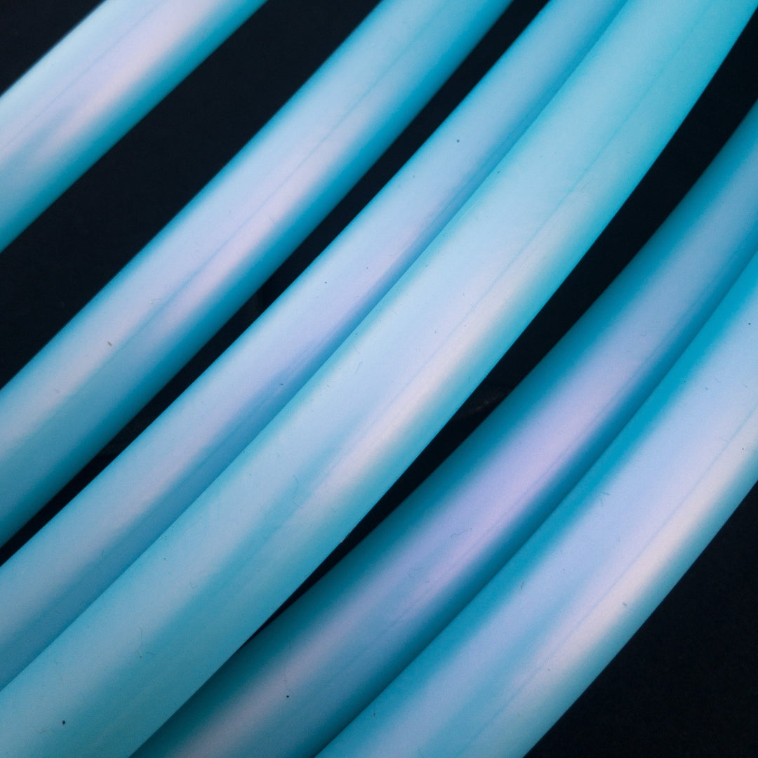 Dreaming polypro hoop tubing. Metallic baby blue hoop with purple iridescence. 20mm blue tubing