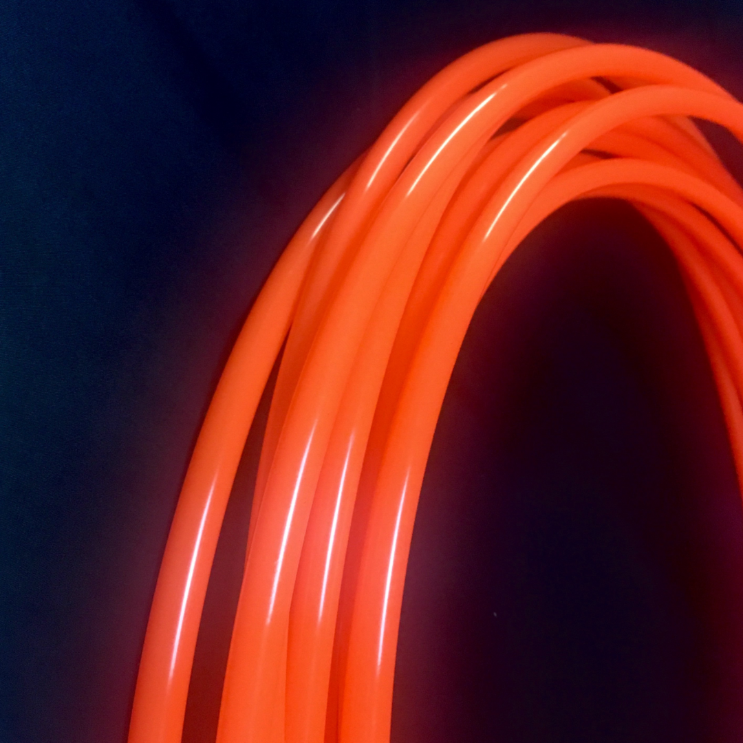 Radioactive Solar Orange UV gloss tubing. Polypro UV Orange hoop