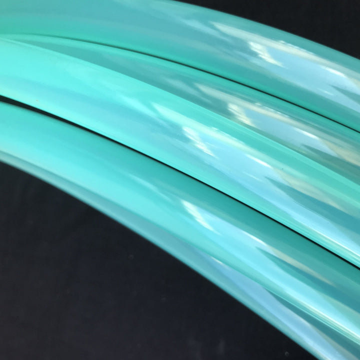 Teal Fusion hoop tubing. Clear teal polypro shiny gloss hoops